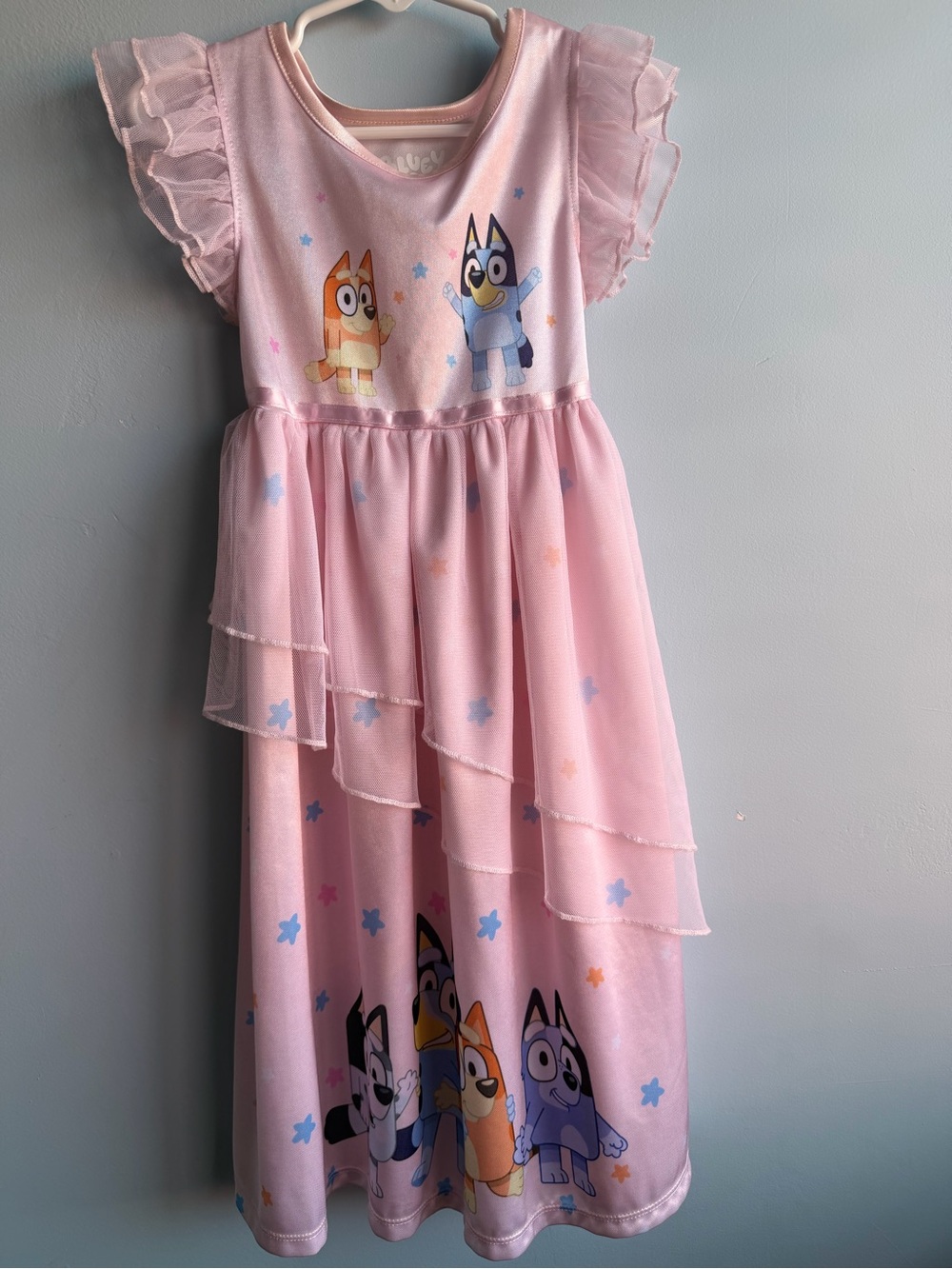Girls' Pink Character Flutter-Sleeve Nightgown Size 4T - Picture 3 of 12